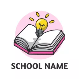 Bright Pink and White Design Celebrating Innovative Education Logo Template