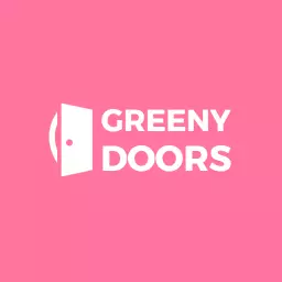 Bright Pink and White Minimalist Door Design Logo Template