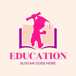 Bright Pink Graduation Theme Celebrating Educational Success Logo Template