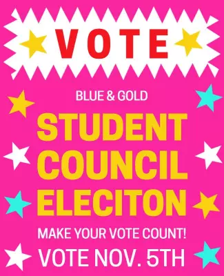 Bright Pink Student Council Election Reminder Poster Template
