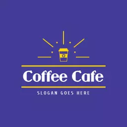 Bright Purple Coffee Cafe Logo Celebrating Your Favorite Brews Logo Template