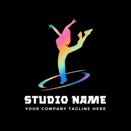 Bright Rainbow Dance Move Captured in Dynamic Logo Template