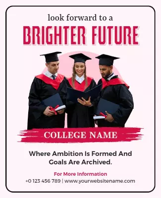 Bright Red Graduation Celebration for College Recognition Flyer Template