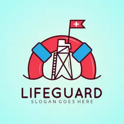 Bright Red Lifebuoy Signifying Lifeguard Safety Logo Template