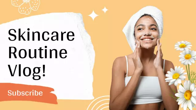 Bright Skincare Routine Vlog YouTube Thumbnail Template