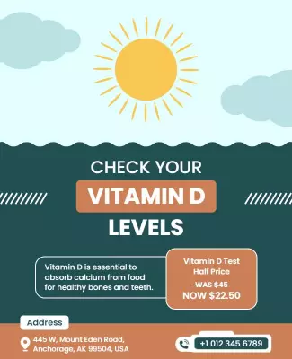 Bright Sunlight Wellness Vitamin D Health Check Poster Template