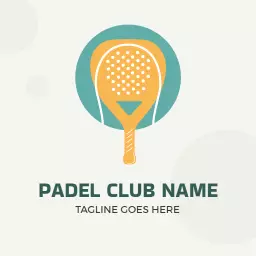 Bright Teal and Orange Padel Logo Showcasing Club Spirit Logo Template