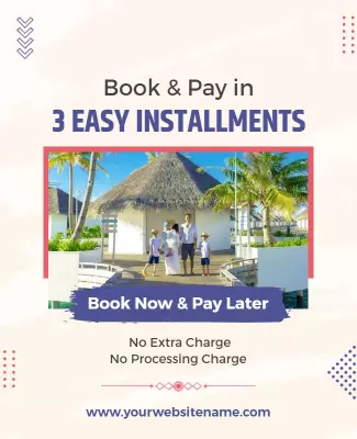 Bright Tropical Family Vacation Payment Plan Poster Template