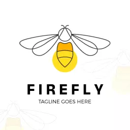 Bright Yellow and Black Firefly Logo Representing Nature's Beauty Logo Template