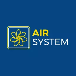 Bright Yellow and Blue Air Conditioning HVAC Logo Template