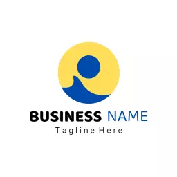 Bright Yellow and Blue Design for Innovative Business Logo Template