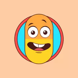 Bright Yellow and Blue Retro Character Mascot Logo Template