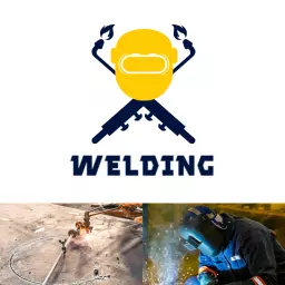 Bright Yellow and Blue Welding Tools Iconic Logo Template
