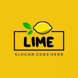 Bright Yellow and Green Lime Logo Featuring Fresh Citrus Elements Logo Template