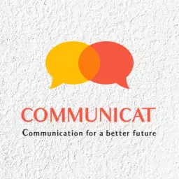 Bright Yellow and Orange Communication for a Better Future Logo Template