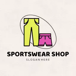 Bright Yellow and Pink Activewear Design for Sportswear Logo Template