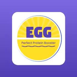 Bright Yellow and Purple Egg Representing Perfect Protein Logo Template