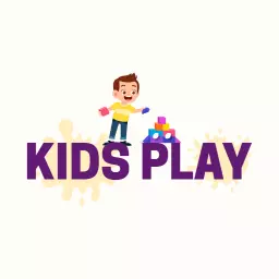 Bright Yellow and Purple Kids Playing with Building Blocks Logo Template