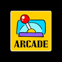 Bright Yellow and Retro Game Controller Arcade Logo Template