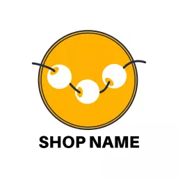 Bright Yellow and White Bead Design for Crafting Logo Template