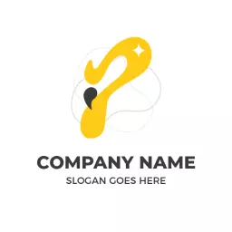 Bright Yellow Artistic P Letter Design for Branding Logo Template