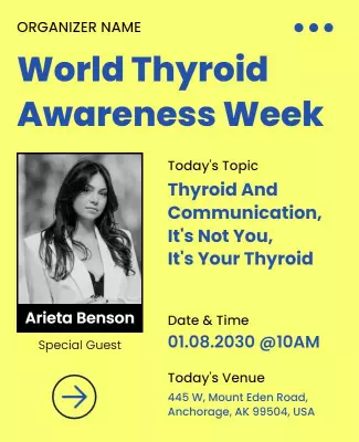 Bright Yellow Awareness Week Event Poster Template