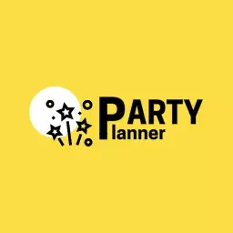 Bright Yellow Background Celebrating Events with Party Planner Logo Template