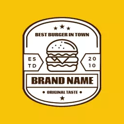 Bright Yellow Background Emphasizing Authentic Pizza Logo Template
