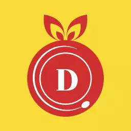 Bright Yellow Background Featuring Alphabet D in a Circle Logo Template