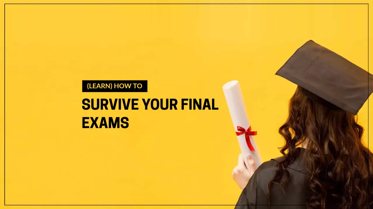 Bright Yellow Background with Exam Survival Tips YouTube Banner Template