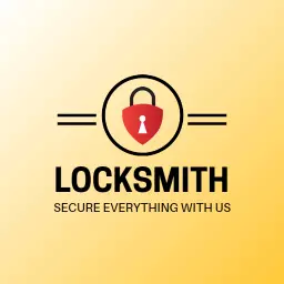 Bright Yellow Background with Secure Locksmith Services Logo Template
