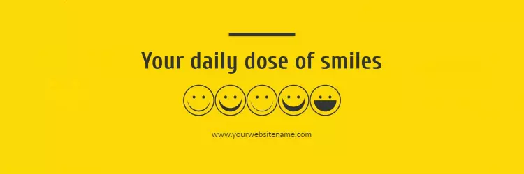 Bright Yellow Background with Smiley Faces Twitter Banner Template