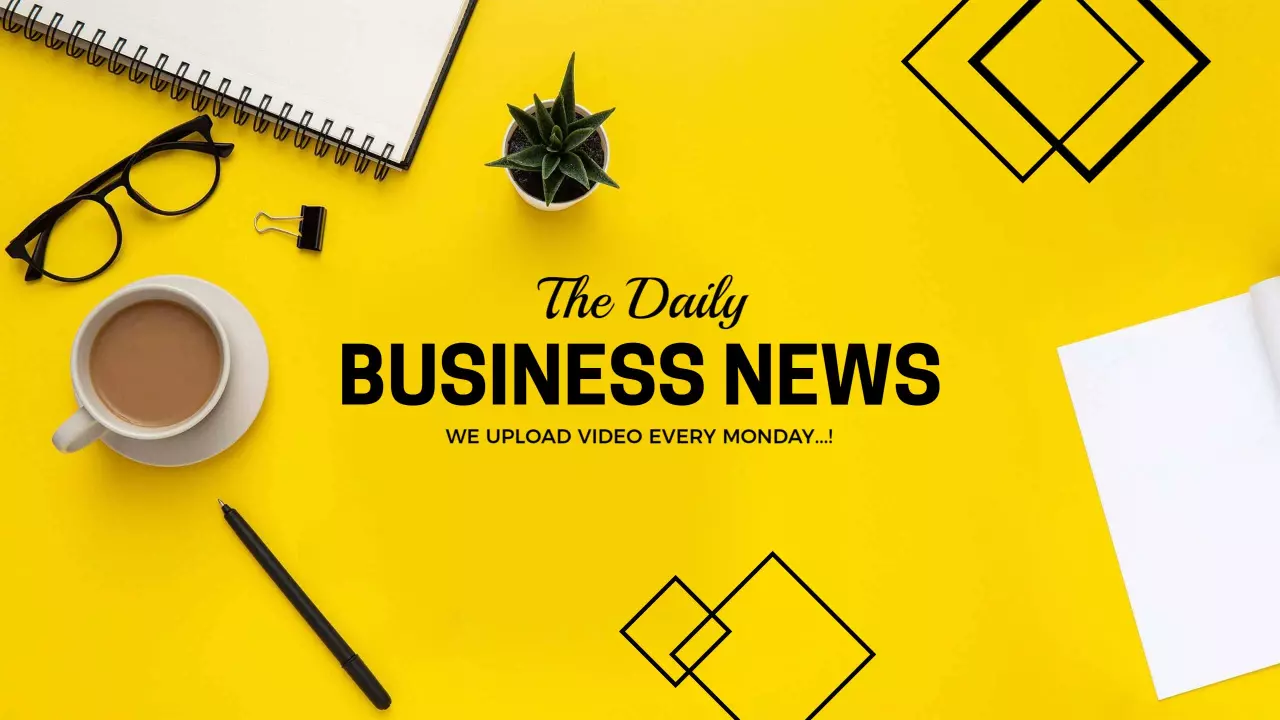 Bright Yellow Business News Update YouTube Channel Banner Template