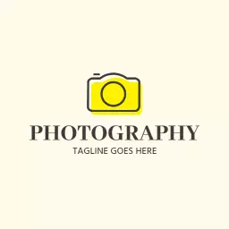 Bright Yellow Camera Design Showcasing Professional Photography Logo Template