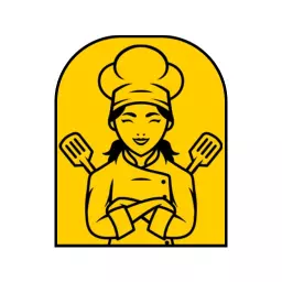 Bright Yellow Chef Design Celebrating Culinary Catering Logo Template