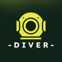 Bright Yellow Diver Helmet Representing Underwater Exploration Logo Template