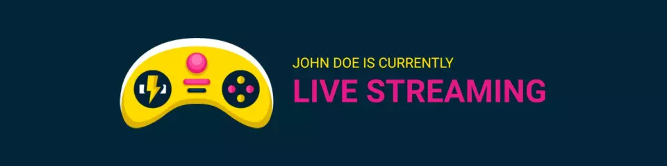 Bright Yellow Game Controller for Twitch Live Streaming Banner Template