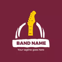 Bright Yellow Guitar Design Showcasing Your Band Logo Template