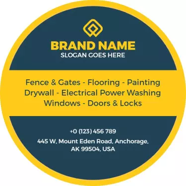Bright Yellow Handyman Services Business Card Template
