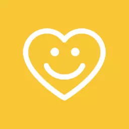 Bright Yellow Heart Logo Signifying Fun Dating Experience Logo Template