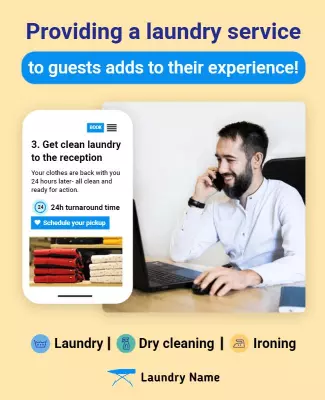 Bright Yellow Laundry Service Experience Enhancement Poster Template