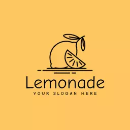 Bright Yellow Lemon and Slice Design for Fresh Lemonade Logo Template