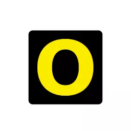 Bright Yellow Letter O Design on Black Background Logo Template