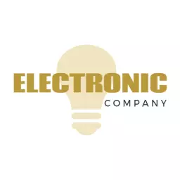 Bright Yellow Light Bulb Design for Electronic Company Logo Template