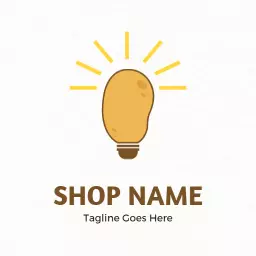 Bright Yellow Light Bulb Representing Creative Potato Ideas Logo Template