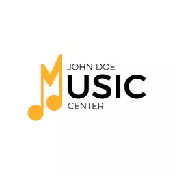 Bright Yellow Musical Notes Representing Music Center Logo Template