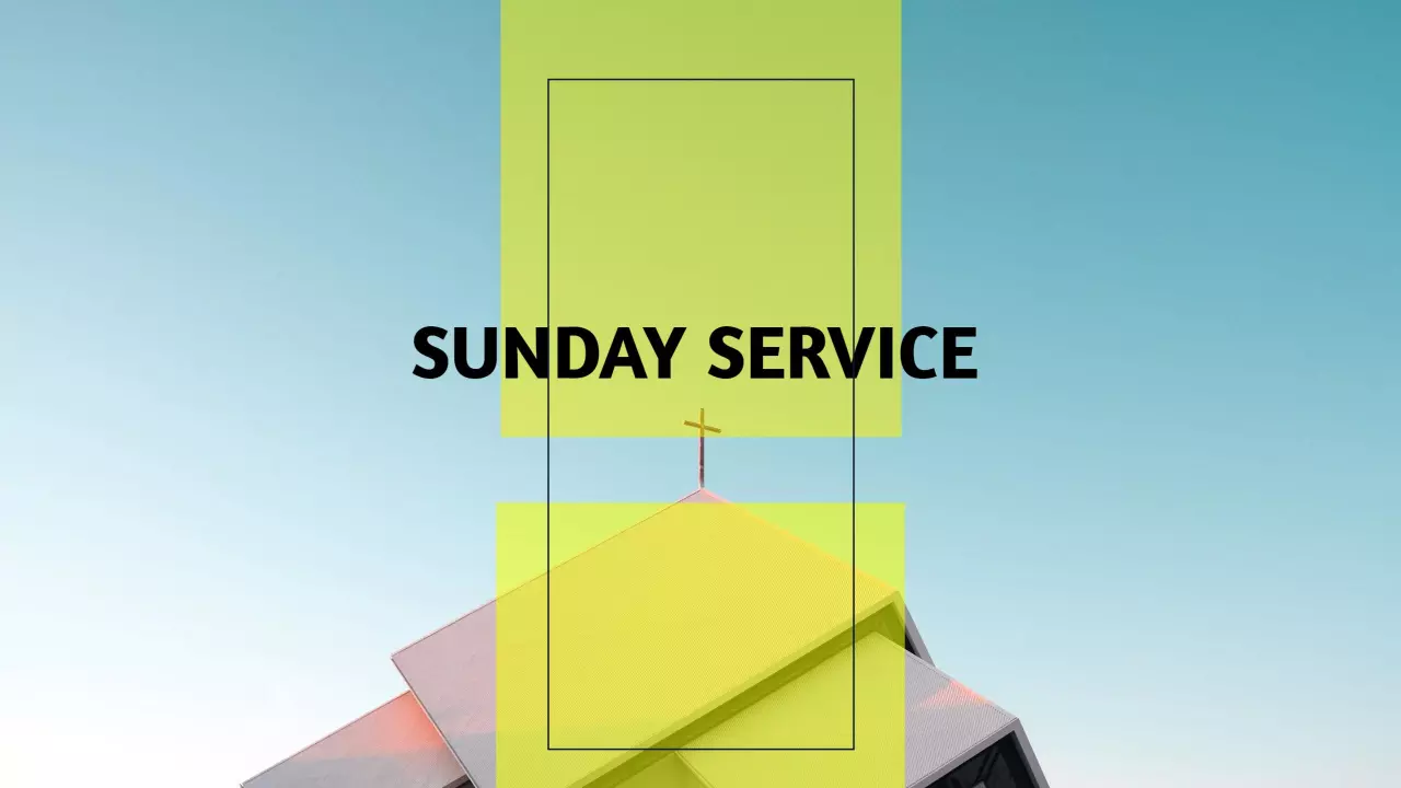 Bright Yellow Overlay with Church Theme for YouTube Banner Template