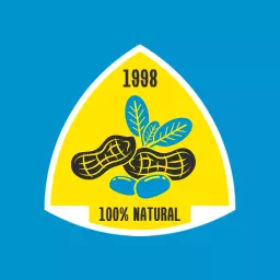 Bright Yellow Peanut Design Showcasing 100% Natural Quality Logo Template
