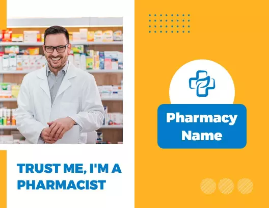 Bright Yellow Pharmacy Services and Health Care Brochure Template