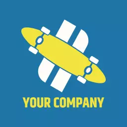 Bright Yellow Skateboard Design for Fun Skating Logo Template